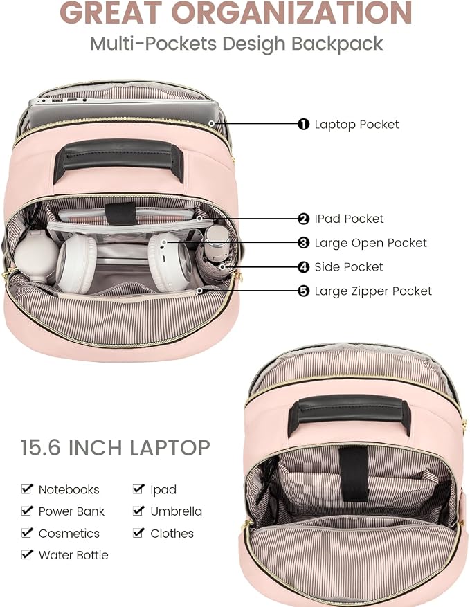 LOVEVOOK Laptop Backpack Purse for Women, Large Capacity Travel Business - Image 3