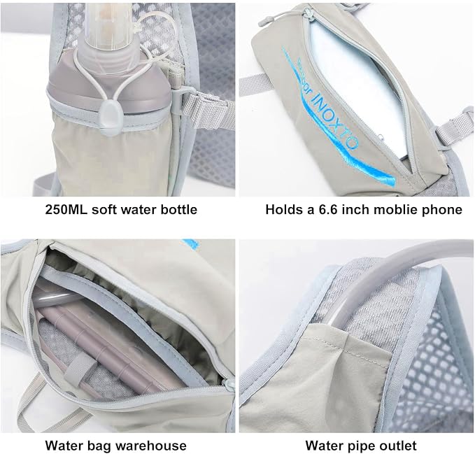 INOXTO Running Hydration Vest Backpack, Lightweight Insulated Pack - Image 4