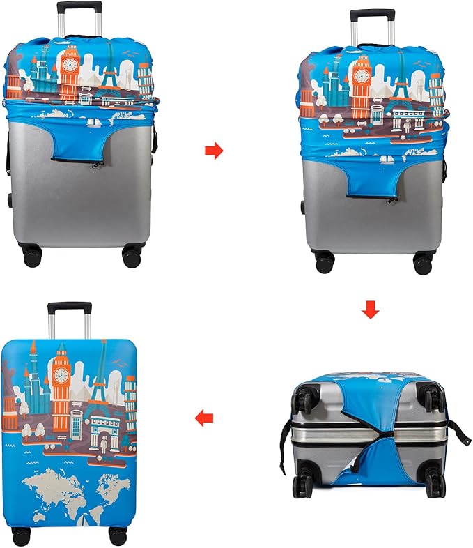 WUJIAONIAO Travel Luggage Cover Baggage Suitcase Cover Protector Skins 18-32 - Image 4