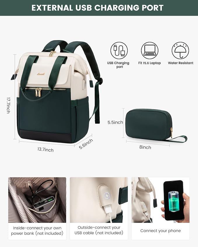 LOVEVOOK Laptop Backpack for Women, 15.6 Inch Work Laptop Bag - Image 4