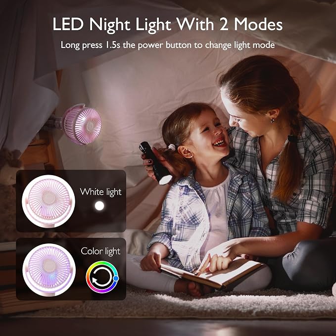 Momcozy 8000mAh Portable Stroller Fan, 27H Ultra-long Battery Life Detachable 4 - Image 6