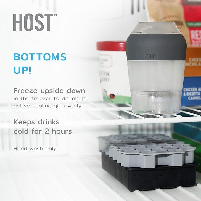 HOST Freeze Insulated Martini Cooling Cups, Plastic Freezer Gel Chiller Double - Image 4