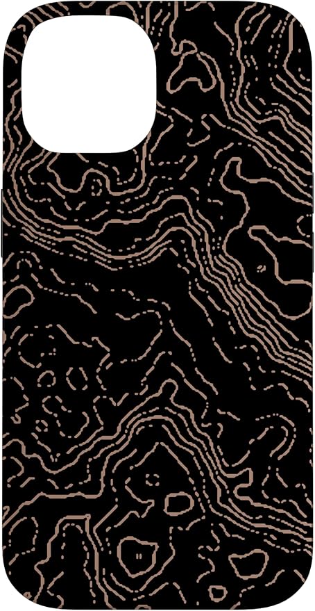 Topography Black & Brown Abstract Pattern Topographic Map Case by Unknown