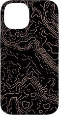 Topography Black & Brown Abstract Pattern Topographic Map Case by Unknown