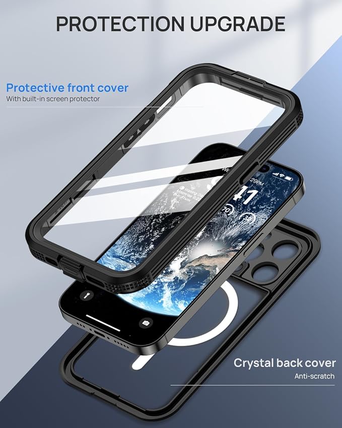 Lanhiem Magnetic for iPhone 15 Pro Case, IP68 Waterproof Dustproof Case - Image 6
