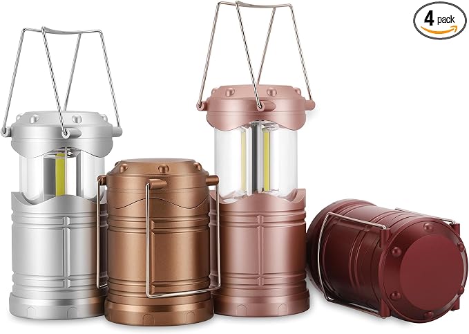 Lichamp LED Camping Lantern, 4 Pack Battery Powered Flashlight by Lichamp