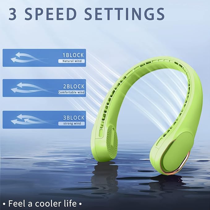 ASNUG Portable Neck Fan, Bladeless Neck Fan, USB Rechargeable Personal Fan - Image 3