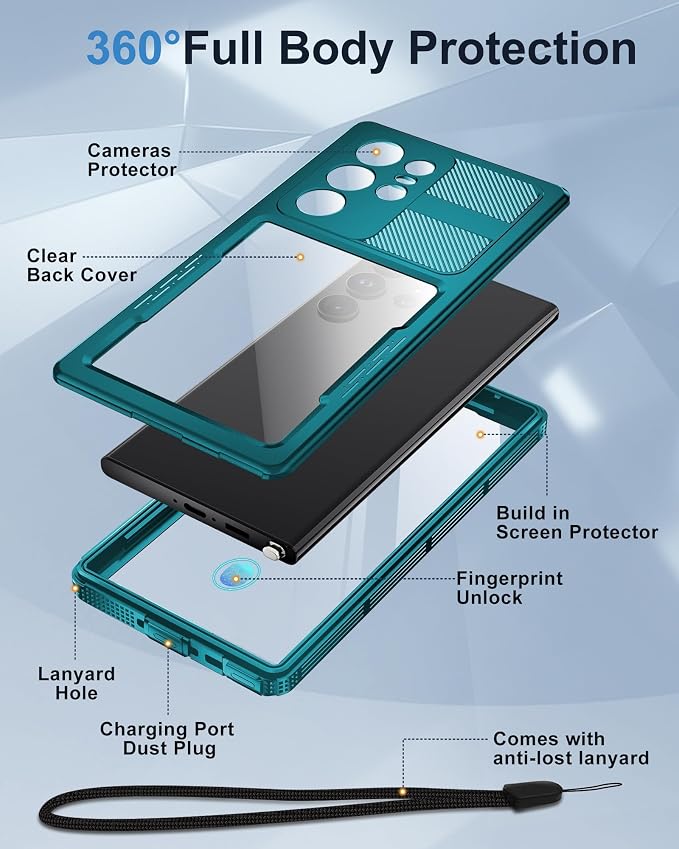 for Samsung Galaxy S23 Ultra Waterproof Case, Magnetic Heavy Duty Military - Image 5