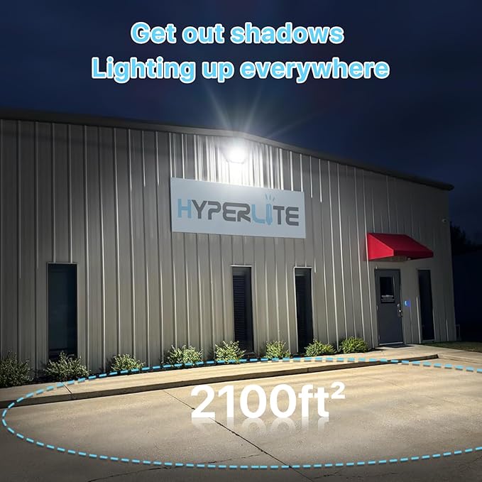 HYPERLITE LED Wall Pack Light: 120W Glass Lens LED Wall Packs Outside Lighting - Image 5