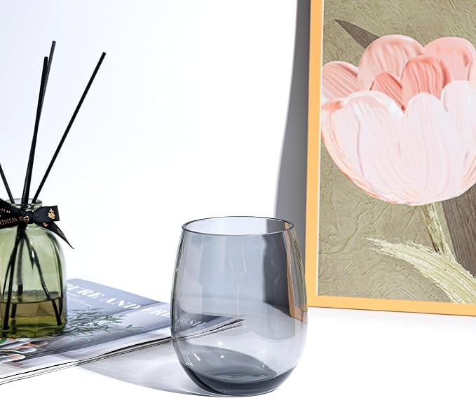 KOXIN-KARLU Classic 18-ounce Acrylic Stemless Wine Glasses, Unbreakable Mixed - Image 4