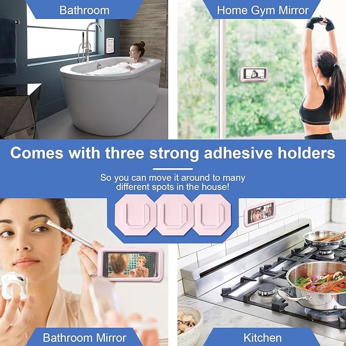URROY Shower Phone Holder Waterproof, 360° Rotation Shower Phone Case, Anti-Fog - Image 3