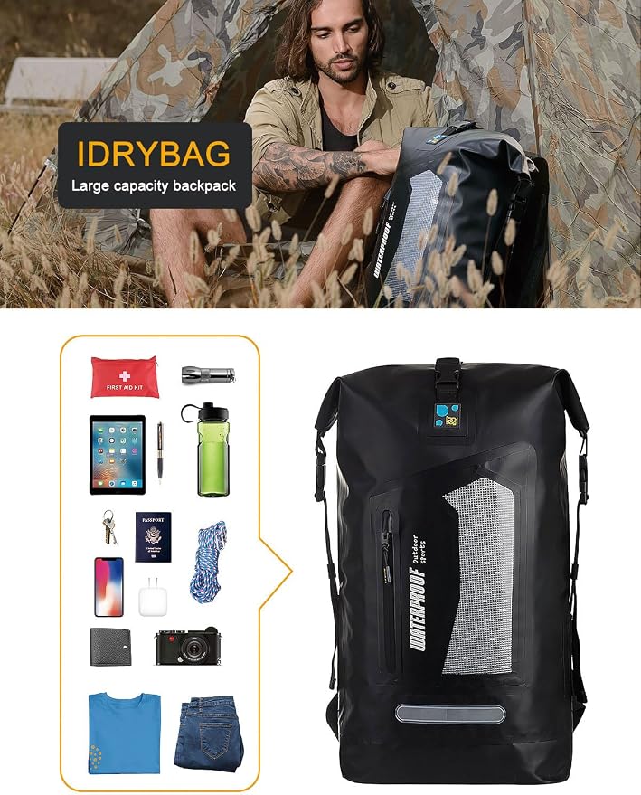 IDRYBAG Waterproof Backpack for Men 20L/30L/40L, Floating Dry Bag Kayak - Image 6