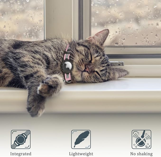 Reflective AirTag Cat Collar, Integrated Cat Tracker Collar - Image 4