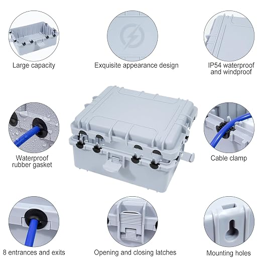 Large Outdoor Electrical Box Waterproof, IP54 Extension Cord Cover Weatherproof - Image 3