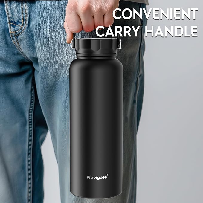 Navigate 40 oz Insulated Stainless Steel Sports Water Bottle - Image 3