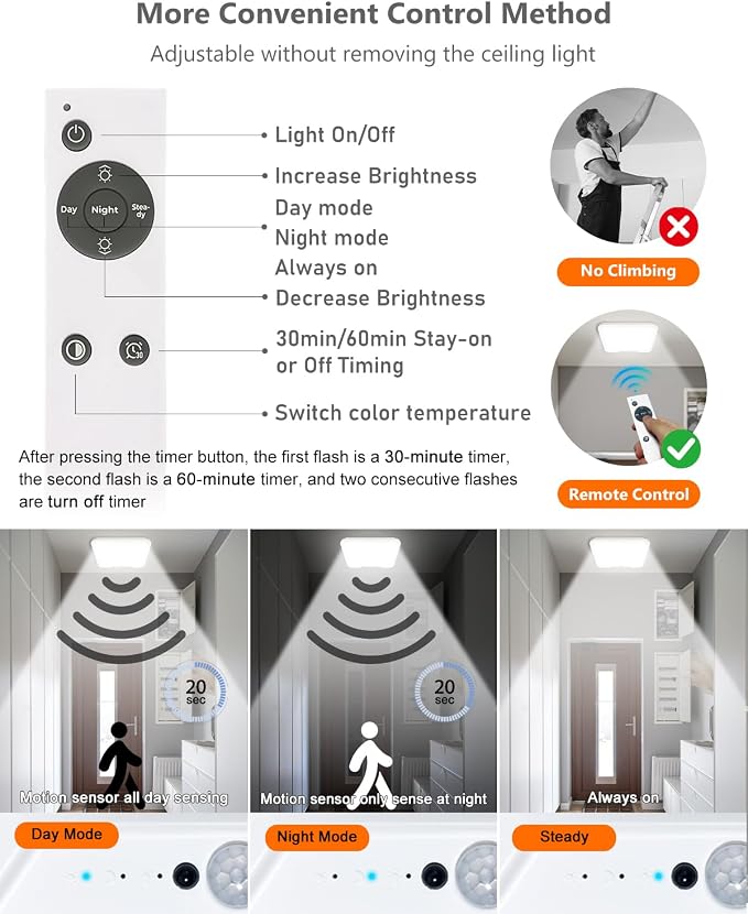 Rechargeable Motion Sensor Ceiling Light - Image 6