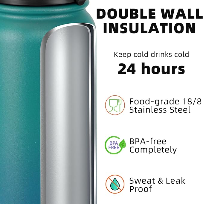Fanhaw 24 oz Insulated Stainless Steel Water Bottle - Image 3