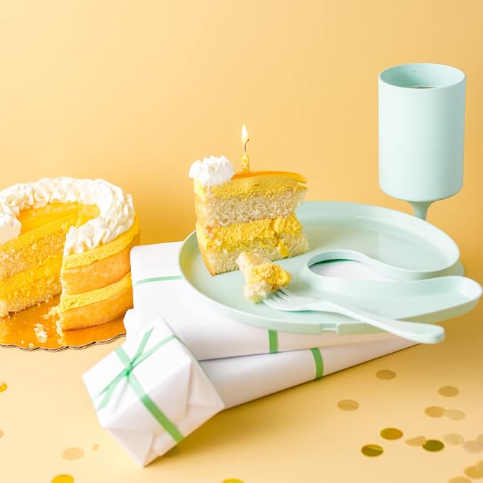 Knork Eco Party Bundle, Appetizer Plate, Party Cup, Party Utensils, 5 Piece Set - Image 4
