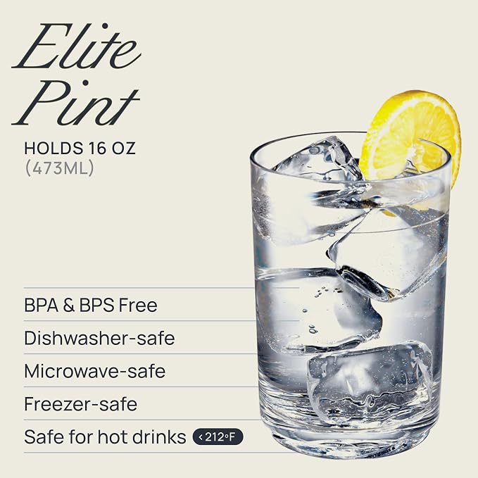 Drinique Unbreakable 16 Oz Drinking Glasses, Drinking Cups, Dishwasher Safe - Image 2