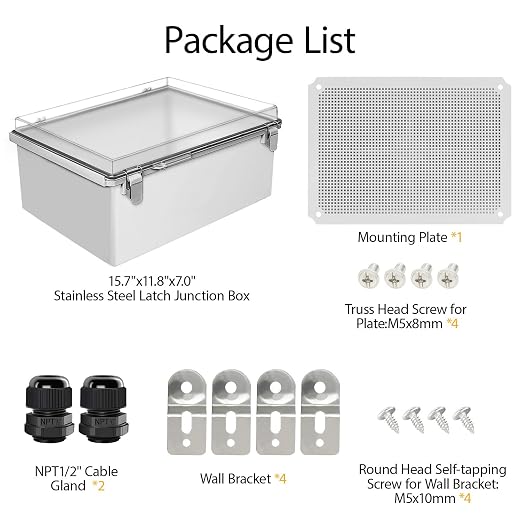 LeMotech Electrical Box, IP67 Waterproof Hinged Clear Cover Stainless Steel - Image 9
