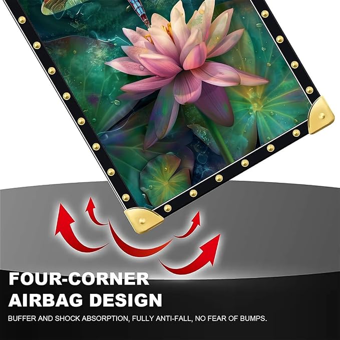 Compatible with iPhone 16 Case, Colourful Dragonfly Pink Lily Pads Luxury - Image 7