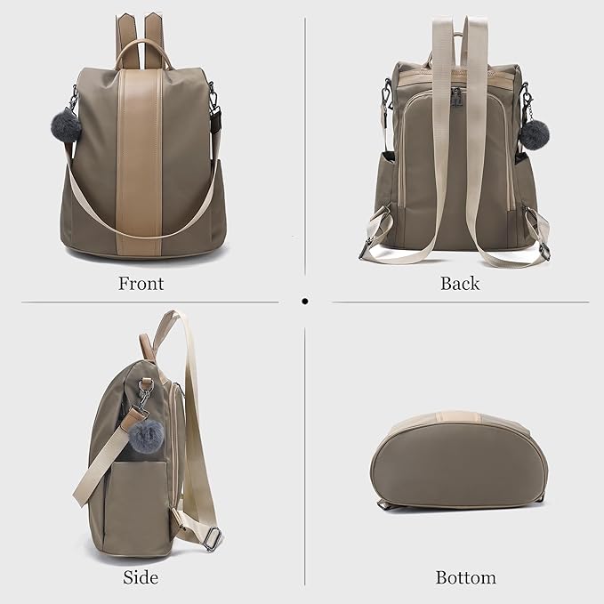 PINCNEL Women Backpack Purse Waterproof Nylon Anti-theft Rucksack Lightweight - Image 6