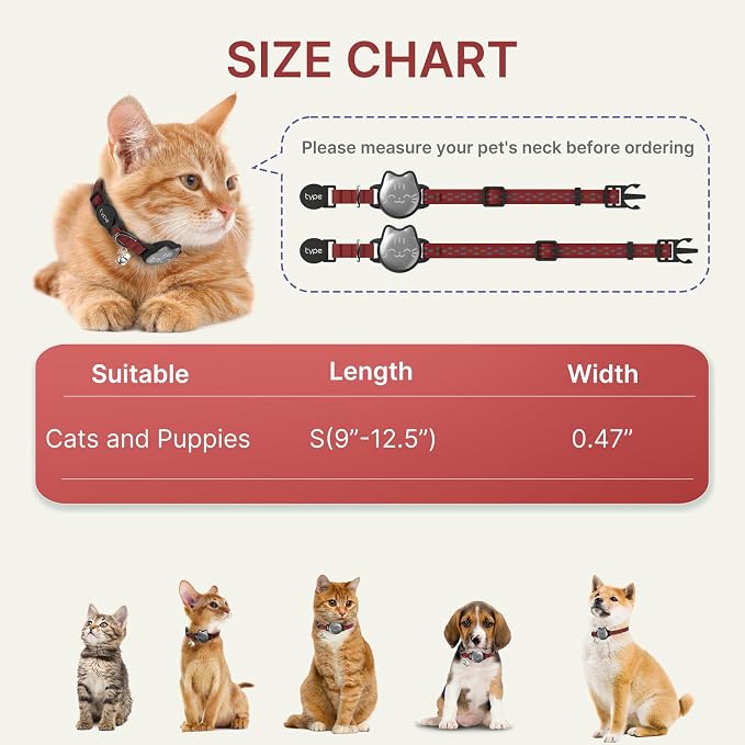 Waterproof Airtag 2nd & 1st Cat Collar, Breakaway Cat Airtag Collar - Image 6