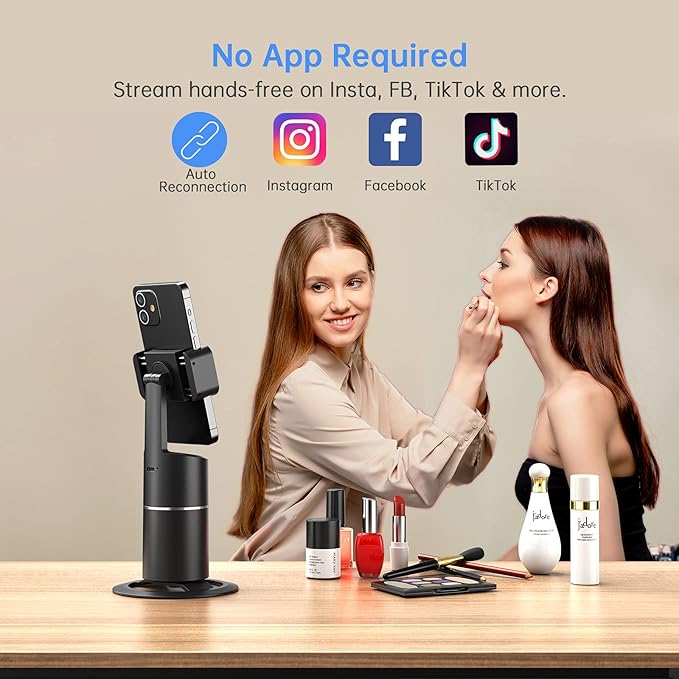 camrola Auto Face Tracking Phone Holder, No App Required, 360° Rotation Face - Image 4