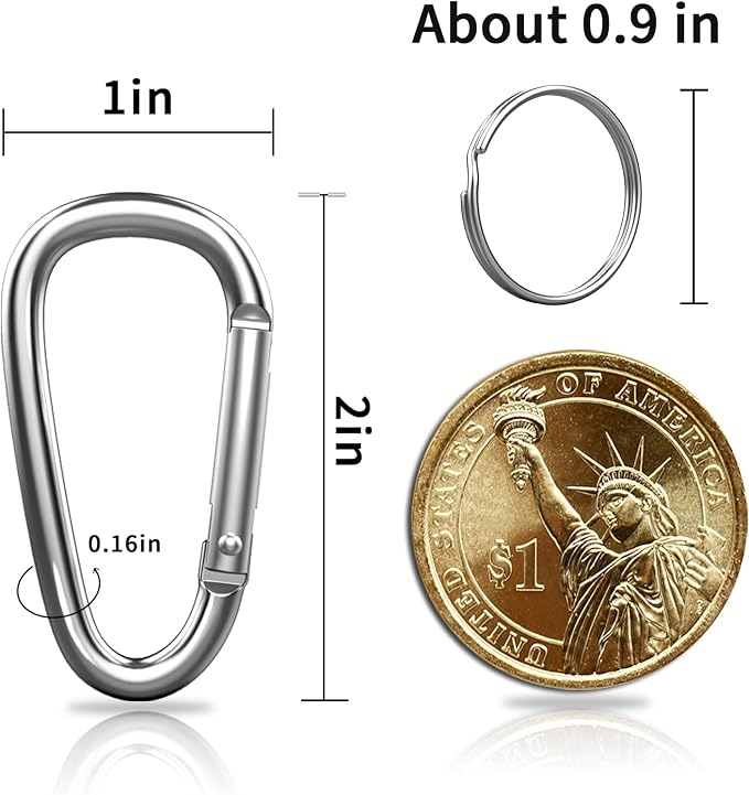 30PCS Aluminum Carabiner Clips - Image 2