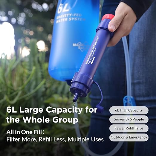 Membrane Solutions Gravity Water Filter Pro 6L, NSF/ANSI 42&372&401 Certified - Image 2