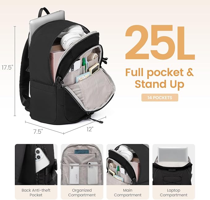 LOVEVOOK Mens Backpack with Giant Tumbler Holder Pocket, 15.6 Inch Everyday - Image 3