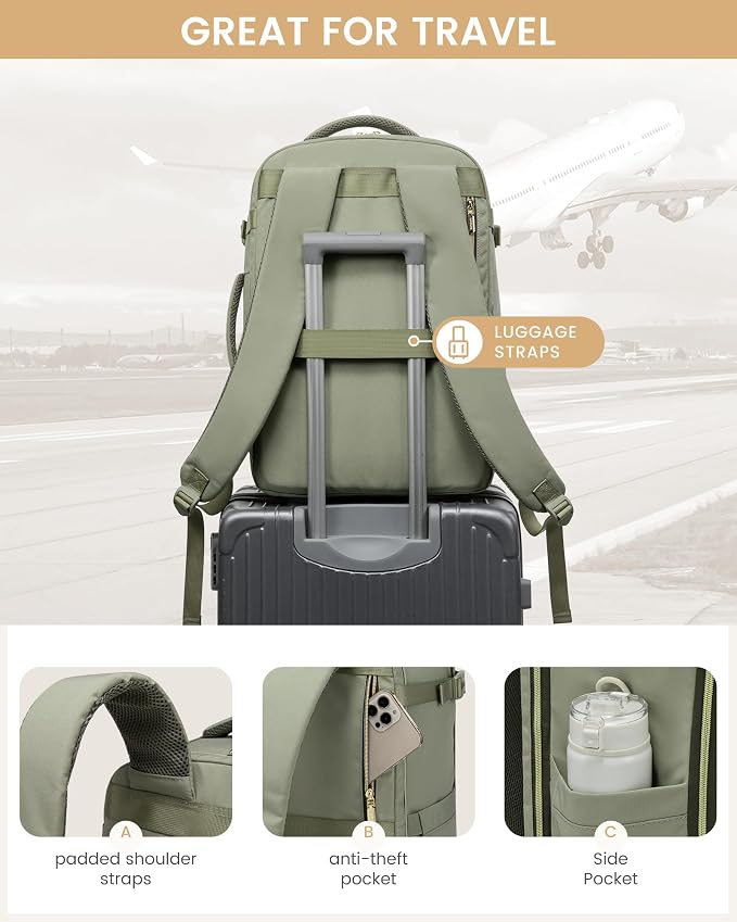 LOVEVOOK Travel Essentials Carry on Backpack 40L Travels Backpack - Image 6