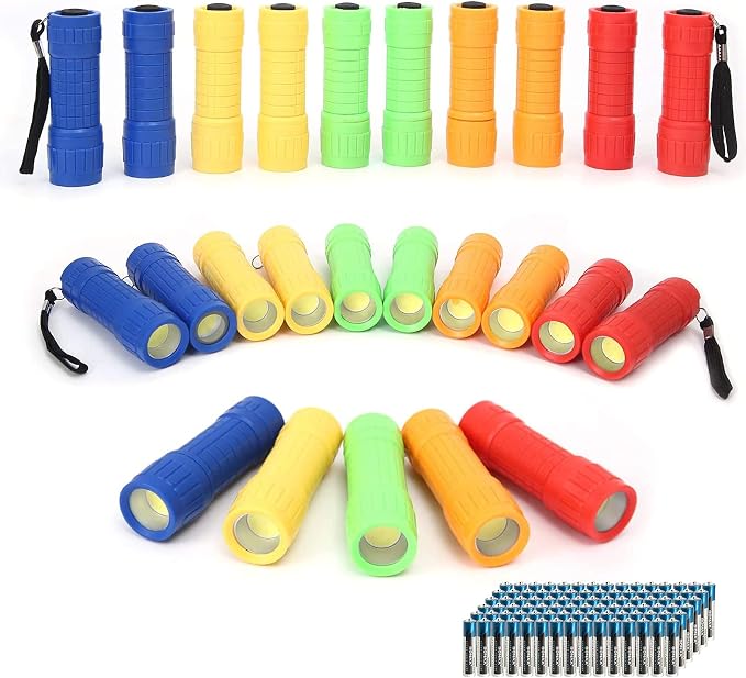 Whaply 30-Pack Small Mini Flashlight Set, 5 Colors, COB LED Handheld Flashlight by Whaply