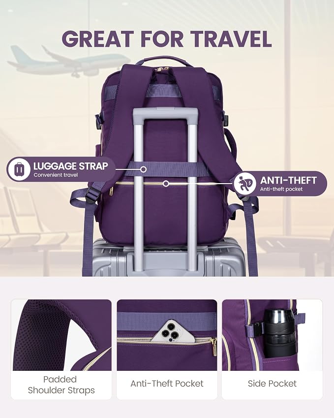LOVEVOOK Travel Backpack for Women & Men 50L, Airline Approved Carry On - Image 6