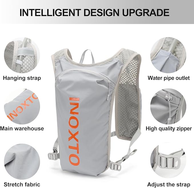 INOXTO Running Hydration Vest Backpack, Lightweight Insulated Pack - Image 4