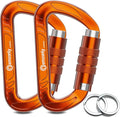 3inch Auto Locking Carabiner Clips Heavy Duty, 12KN /2697lbs Lightweight by AMZONLYLORSUM