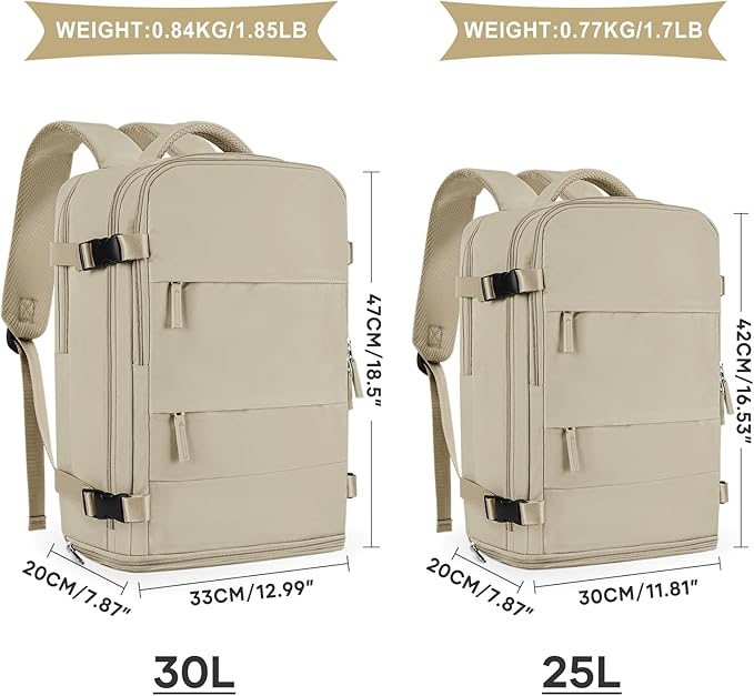 coowoz Large Travel Backpack For Women Men, Carry On Backpack Flight Approved - Image 3