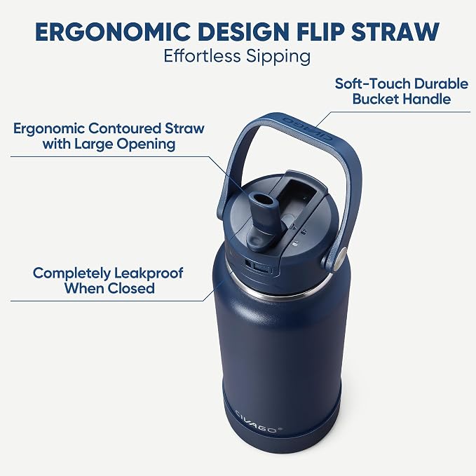 CIVAGO 32 oz Insulated Stainless Steel Water Bottle - Image 2