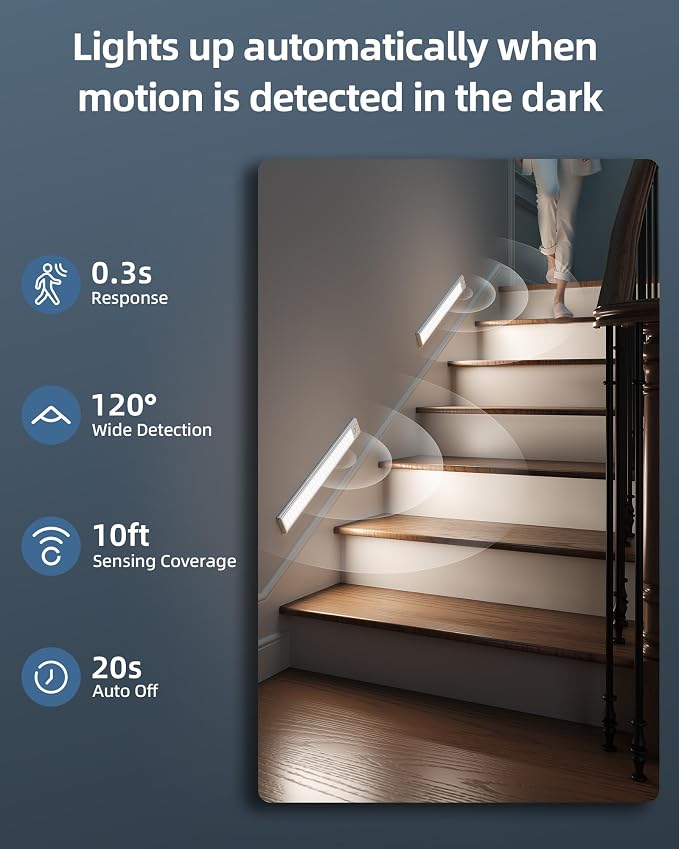 Under Cabinet Lights, Motion Sensor Light Indoor, Wireless Closet Lights - Image 3