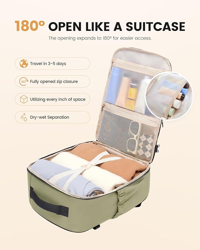 LOVEVOOK 40L Travel Backpack for Men Women, Waterproof Carry On Backpack for - Image 2