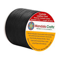 Mandala Crafts Round Cowhide Genuine Black Leather Cord by MandalaCrafts