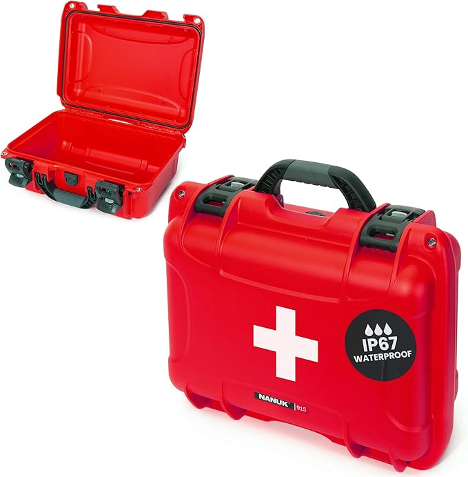NANUK 915 Waterproof First Aid Box Empty – Durable, Medical First Aid Organizer by NANUK