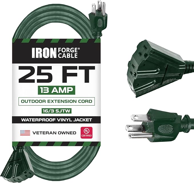IRON FORGE CABLE 25 Foot Outdoor Extension Cord by IronForgeCable