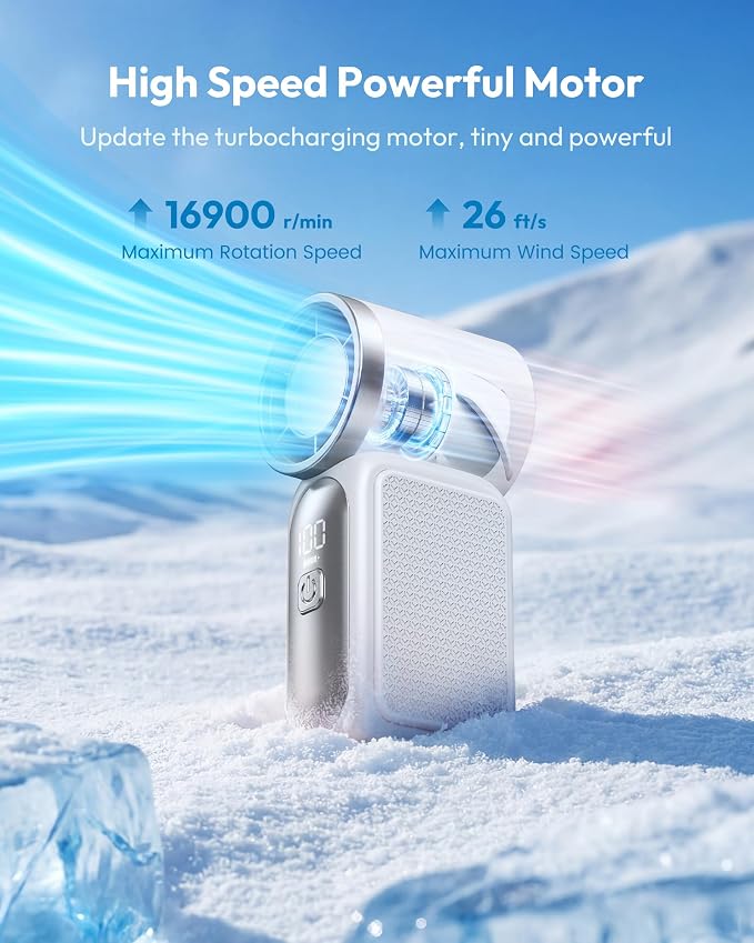 Gaiatop Portable Handheld Mini Fan, 6 Speeds 16900 RPM High Velocity Personal - Image 4