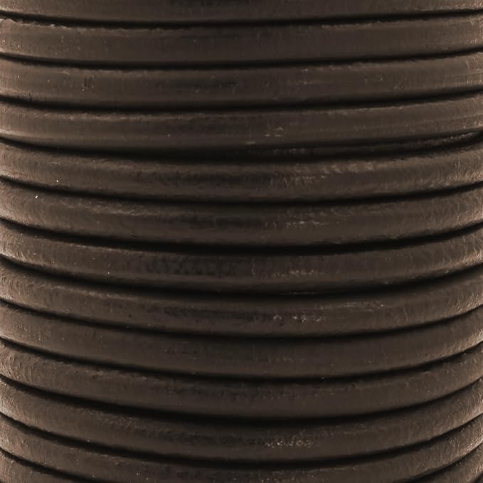 Mandala Crafts Round Genuine Dark Brown Leather Cord - Image 3