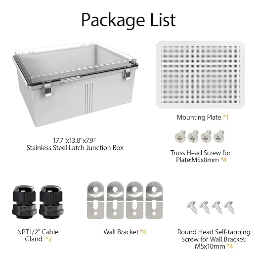 LeMotech Electrical Box, IP67 Waterproof Hinged Clear Cover Stainless Steel - Image 8
