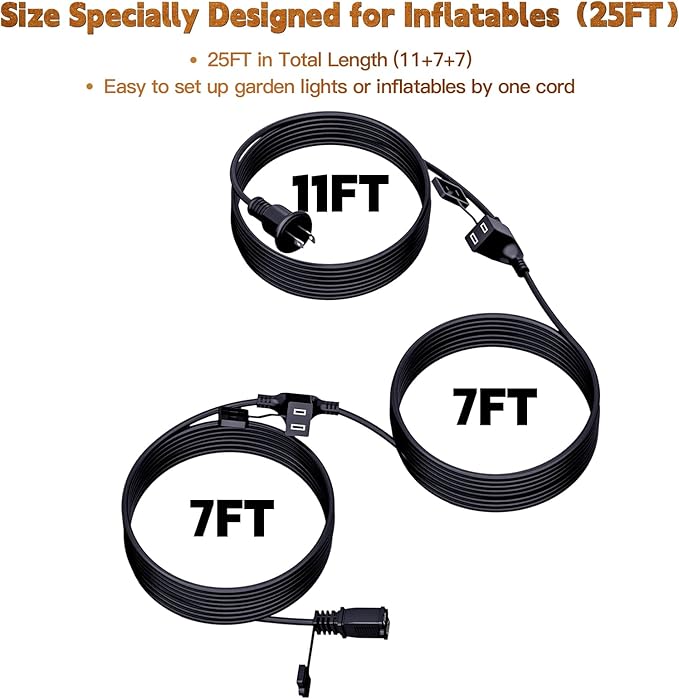 25FT Outdoor Extension Extension Cord - Image 3