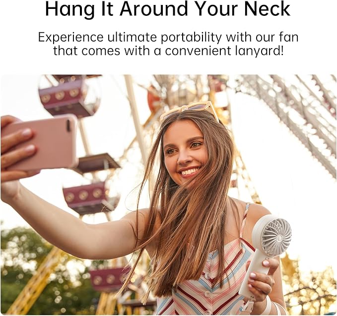 JISULIFE Handheld Portable Fan, Stronger and Longer-Lasting: 5 Speed, 5000mAh - Image 5
