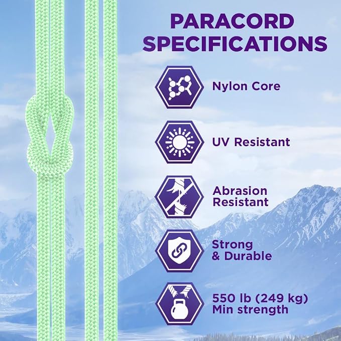 TECEUM Reflective Paracord Rope 1000 – 1000ft/200ft/100ft/50ft – 40+ Colors – - Image 4