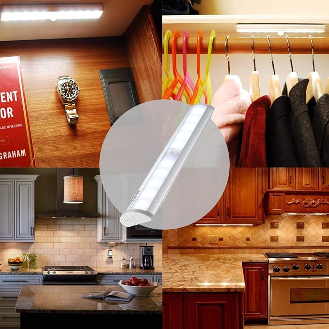 KULED 10-led Motion Auto Sensing LED Light, Battery Powered DIY Stick-on Under - Image 5